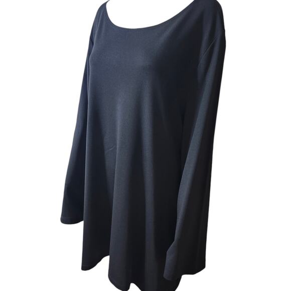 bryn Walker Made In USA Black 1X Twyla Tunic Lagenlook Oversized Ponte Knit NEW - Picture 4 of 9